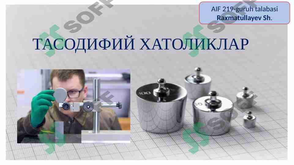tasidifiy xatoliklar 1