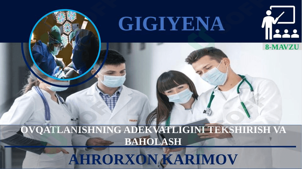 OVQATLANISHNING ADEKVATLIGINI TEKSHIRISH VA BAHOLASH 1