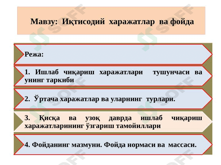 Иқтисодий  харажатлар  ва фойда 1