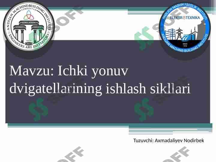 Ichki yonuv dvigatellarining ishlash sikllari 1