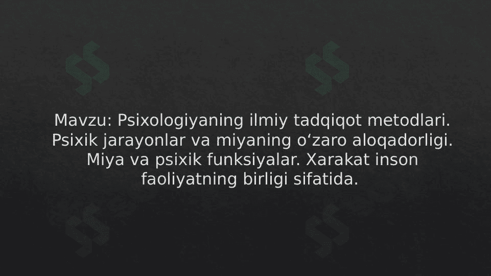 Psixologiyaning ilmiy tadqiqot metodlari 1