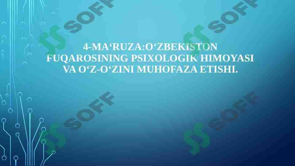 Fuqarolarning psixologik himoyasi 1