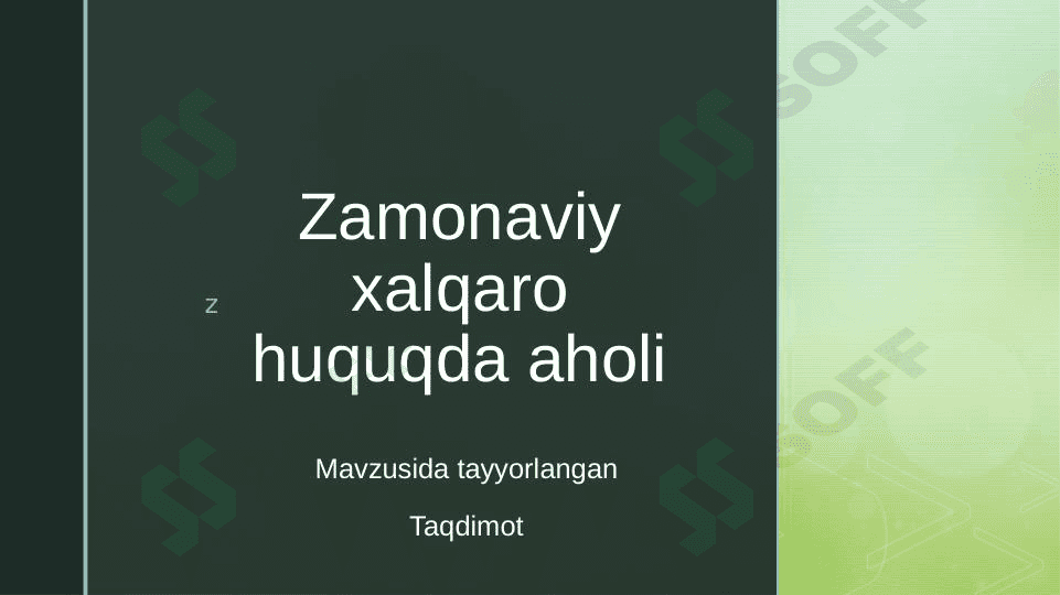 Zamonaviy xalqaro huquqda aholi 1