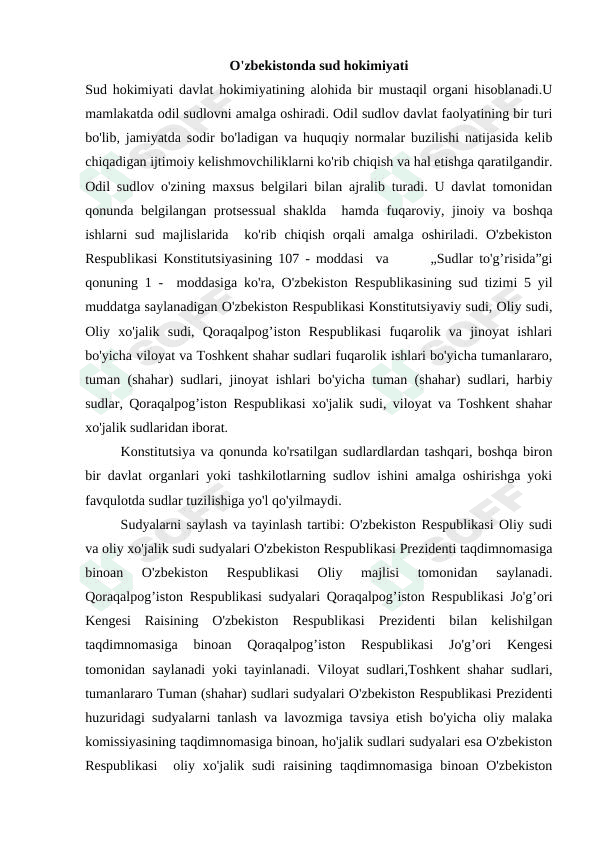 O'zbekistonda sud hokimiyati 1
