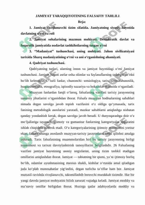 JAMIYAT TARAQQIYOTINING FALSAFIY TAHLILI 1