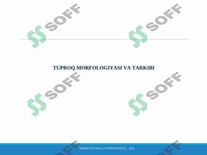 Tuproq morfologiyasi va tarkibi 1