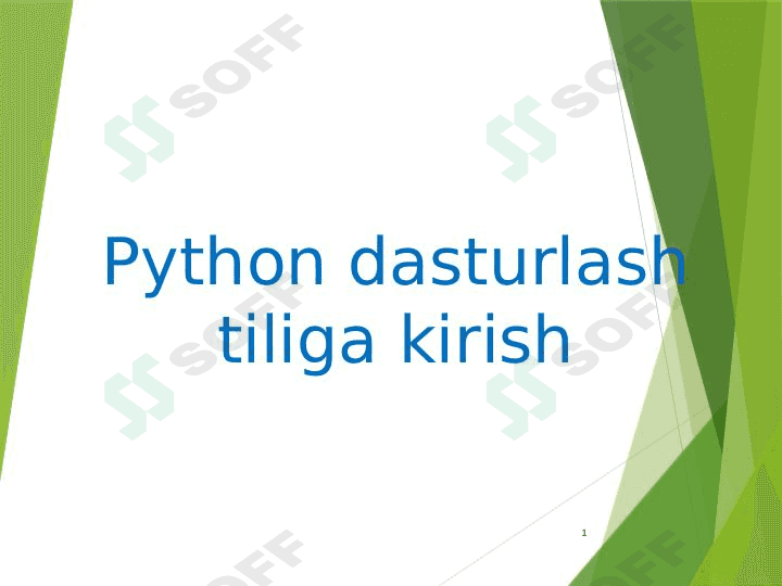 Python dasturlash tiliga kirish. 1