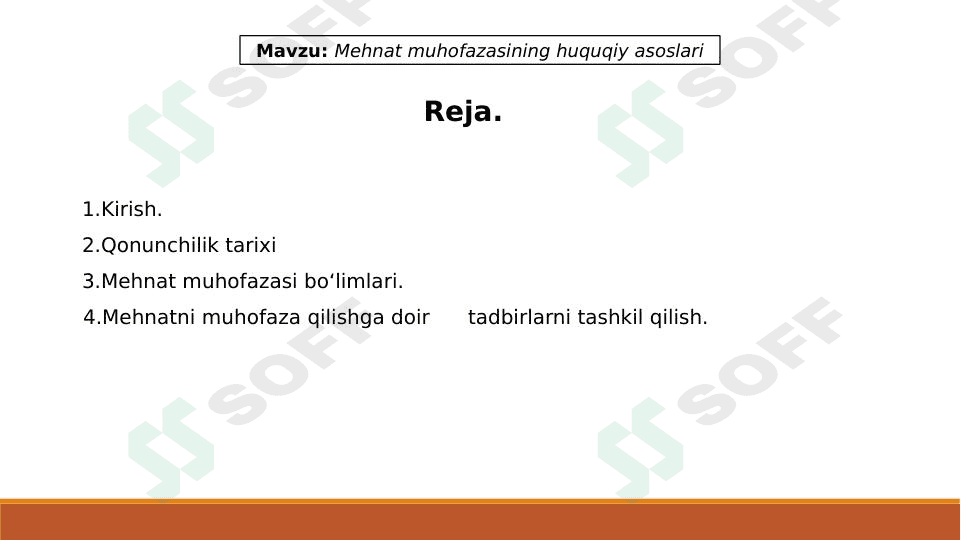 Mehnat muhofazasining huquqiy asoslari 1