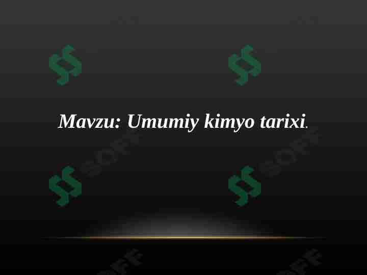 Umumiy kimyo tarixi 1