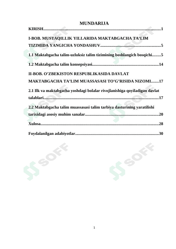 MUSTAQILLIK YILLARIDA MAKTABGACHA TA’LIM TIZIMIDA YANGICHA YONDASHUV 1