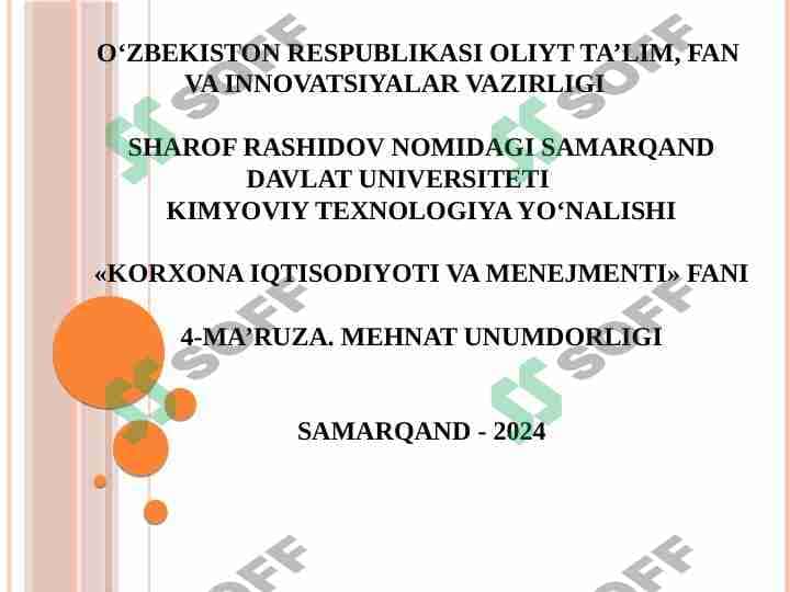 MEHNAT UNUMDORLIGI 1
