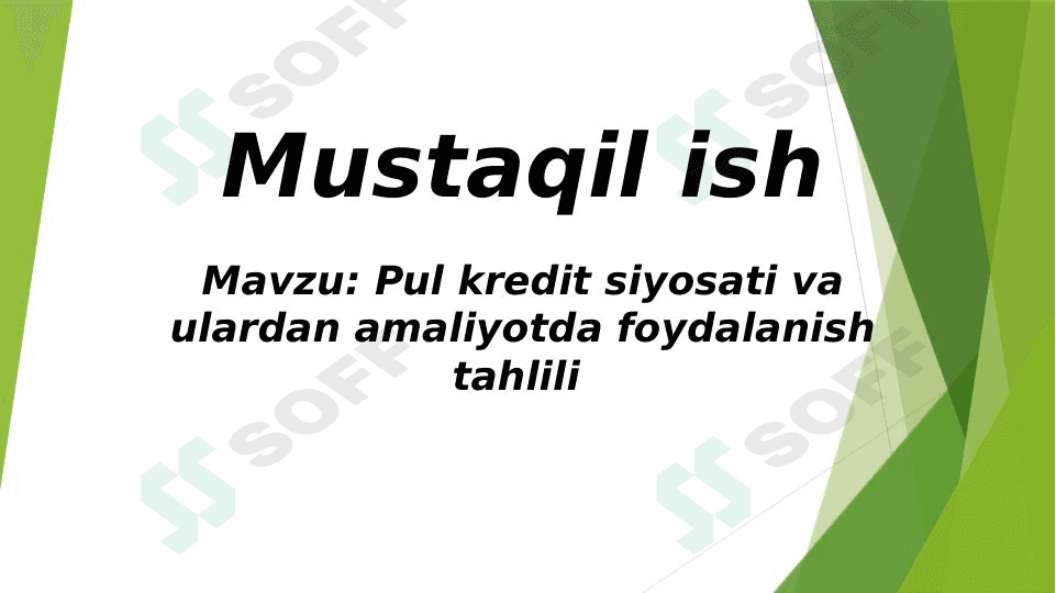 Pul kredit siyosati 1