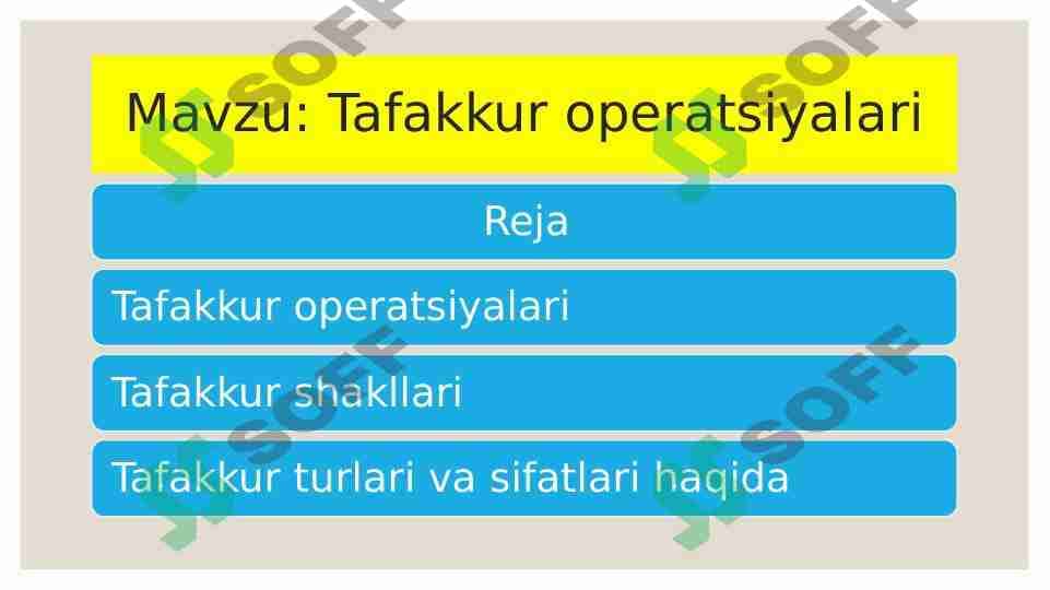 Tafakkur operatsiyalari 1