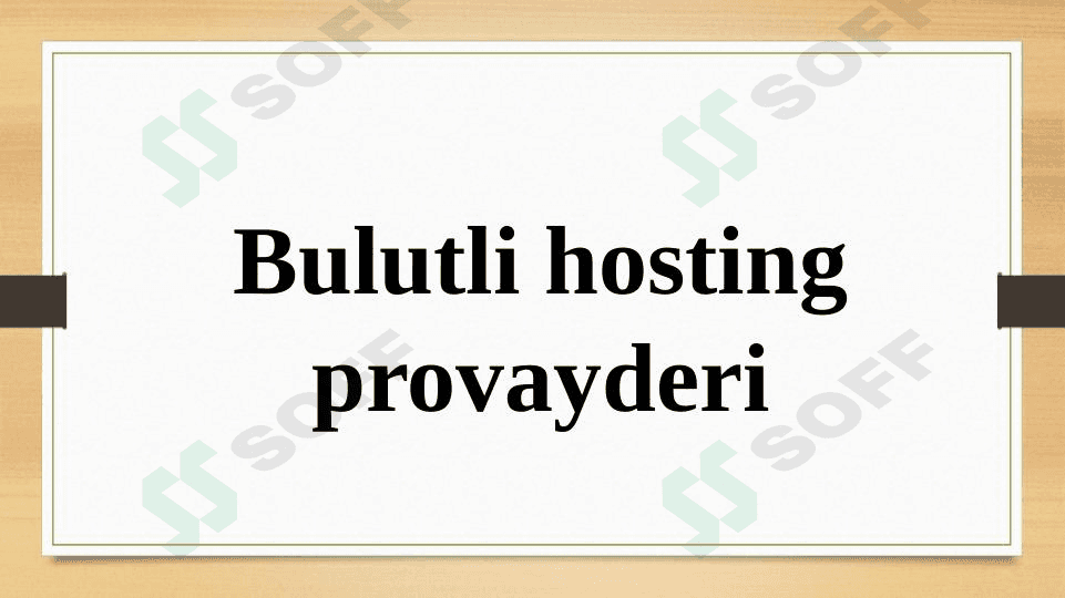 Bulutli hosting provayderi 1