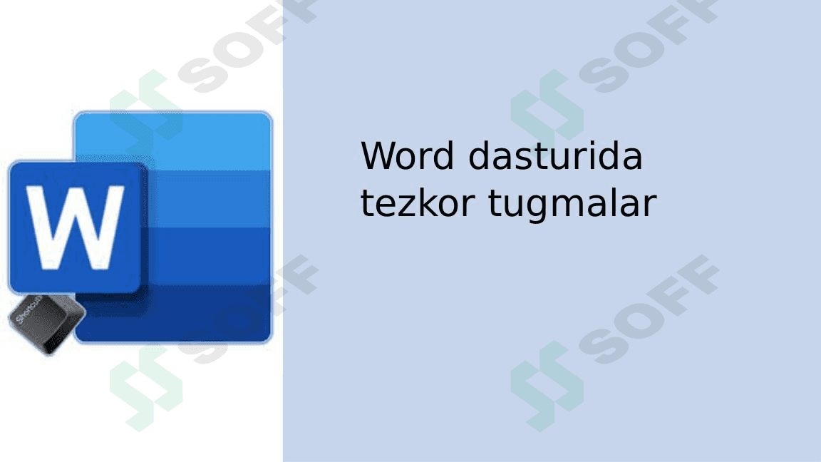 Word dasturida tezkor tugmalar 1