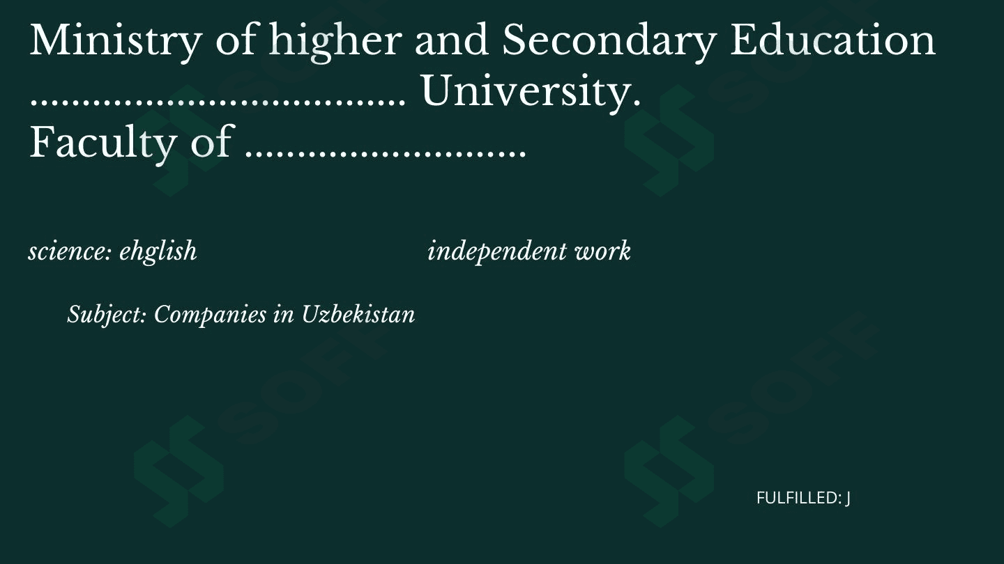 independent work