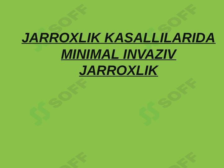 Minimal invaziv jarroxlik