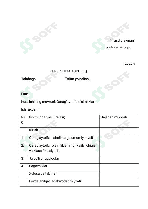 Qaragʻaytoifa oʻsimliklar 1