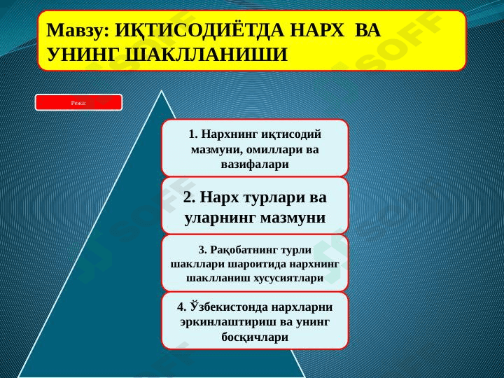IQTISODIYoTDA NARX  VA UNING ShAKLLANIShI 1