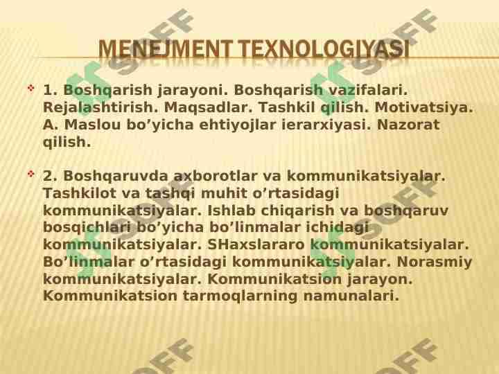 menejment taxnologiyasi 1