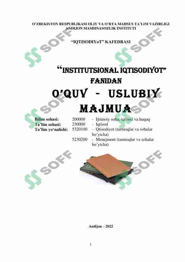 Institutsional Iqtisodiyot oʻquv-uslubiy majmua 1