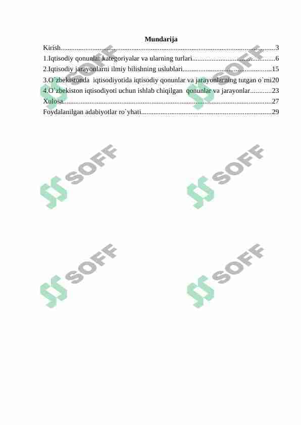 Iqtisodiy qonunlar va jarayonlarning ilmiy bilishning usullari 1