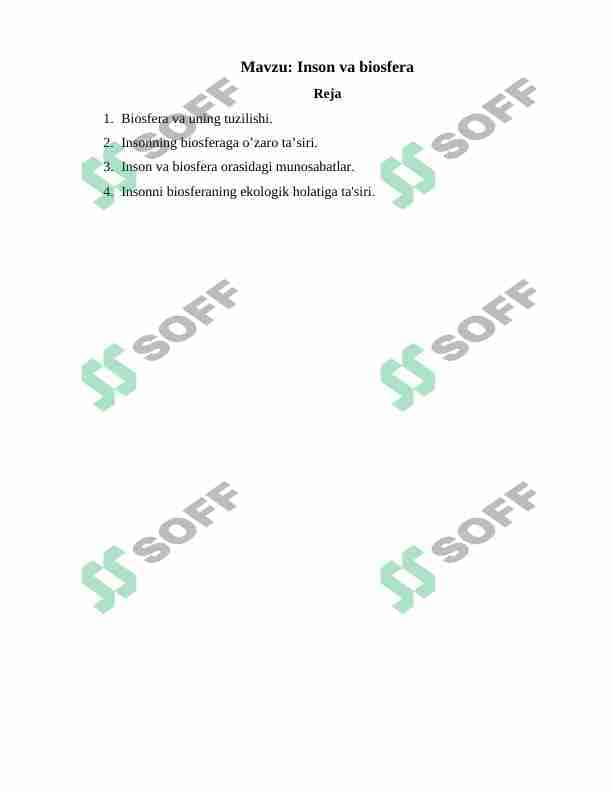 Inson va biosfera 1