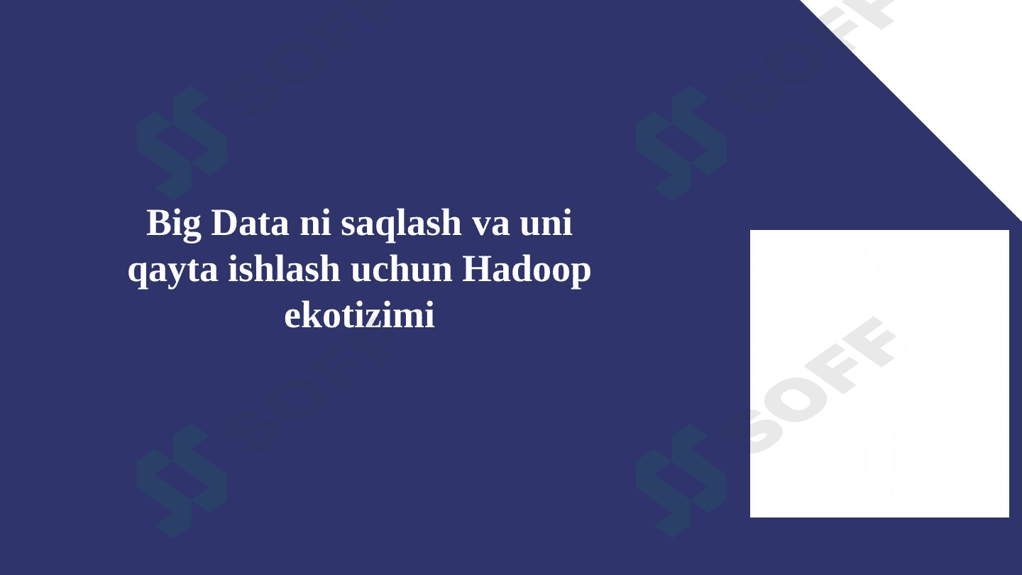 Big Data ni saqlash va uni qayta ishlash uchun Hadoop ekotizimi 1