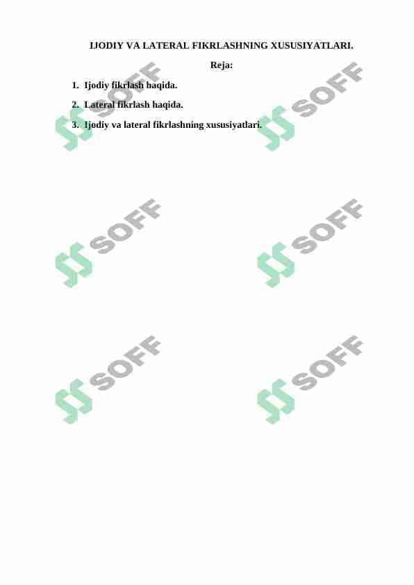 IJODIY VA LATERAL FIKRLASHNING XUSUSIYATLARI. 1