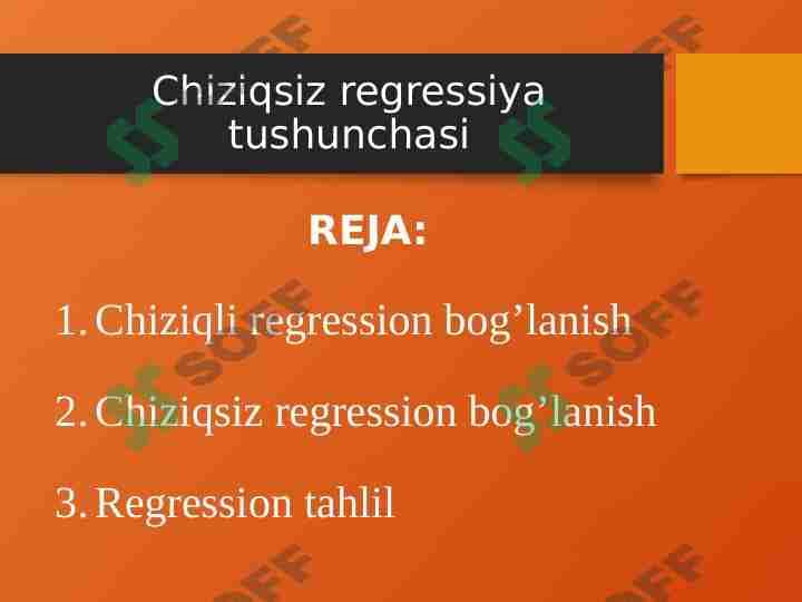 Chiziqsiz regressiya tushunchasi 1