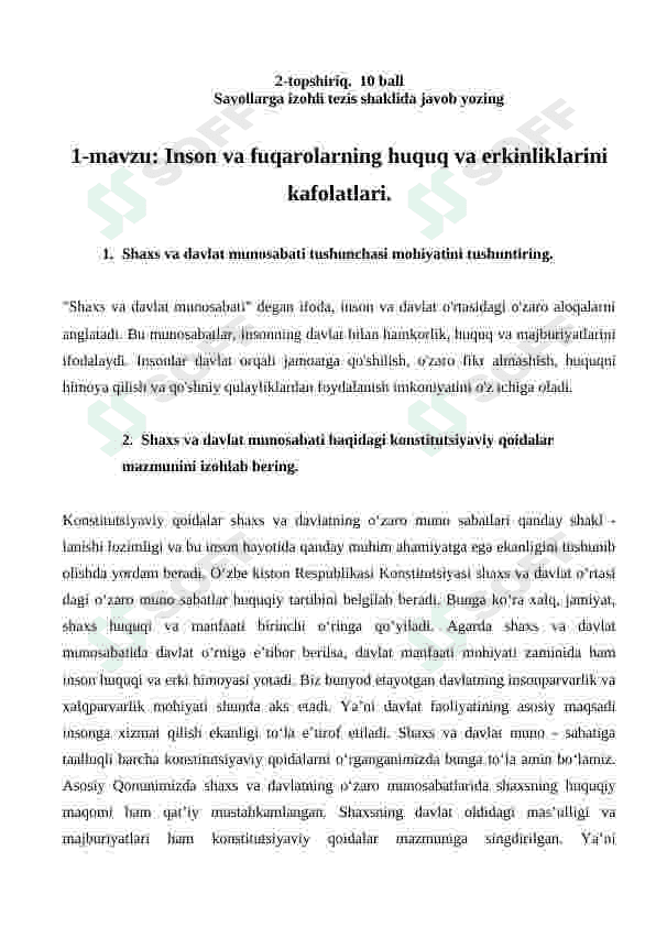 Konstitusiyadan topshiriqlar 2