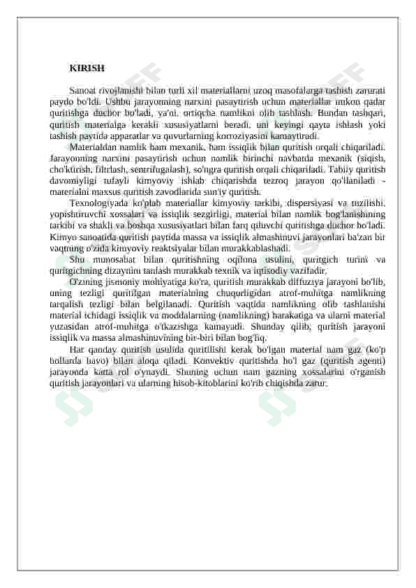 Barabanli quritish apparatini hisoblash va loyihalash 2