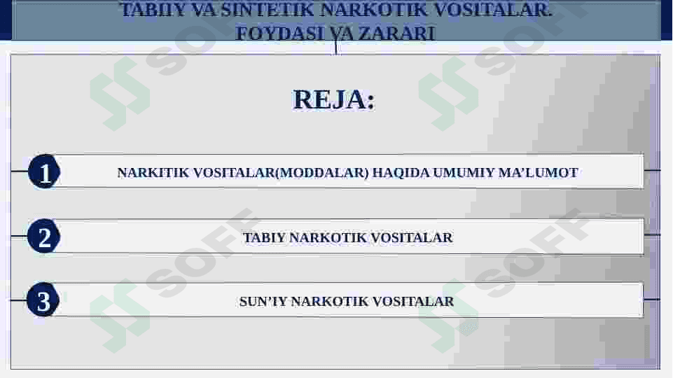 Tabiiy va sintetik narkotik vositalar.Foydasi va zarari 2