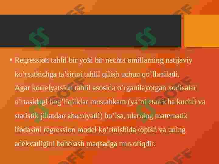 Chiziqsiz regressiya tushunchasi 2