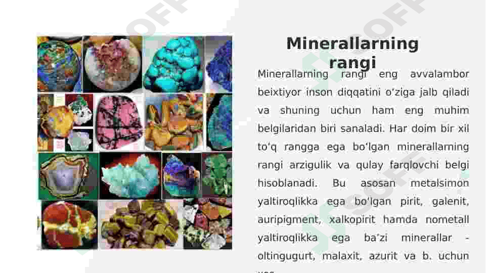 MINERALLAR RANGLARINING KELIB CHIQISHIGA KO‘RA TURALARI 2