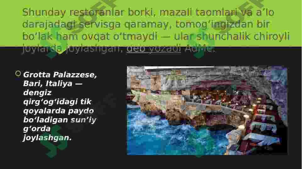 Dunyoning eng go‘zal manzarali restoranlari 2