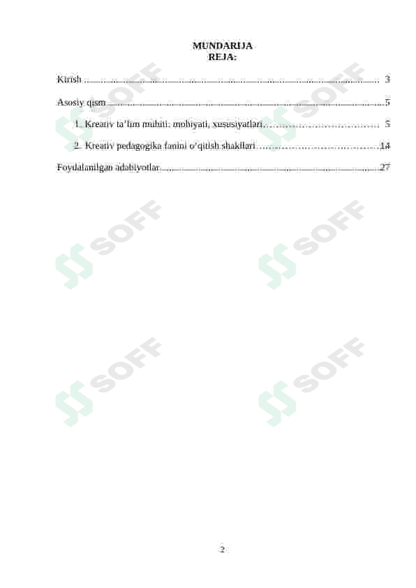 KREATIV TA’LIM MUHITINING ASOSIY TALABLARI 2