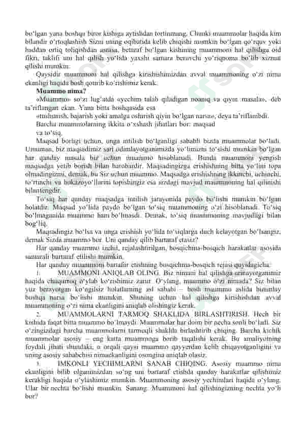 Muammoni hal qilishning asosiy strategiyalari. 2