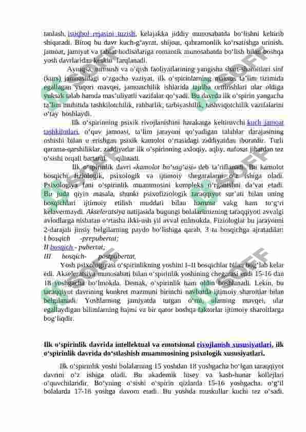 Ilk o‘spirinlik davrida psixik rivojlanish xususiyatlari. 2