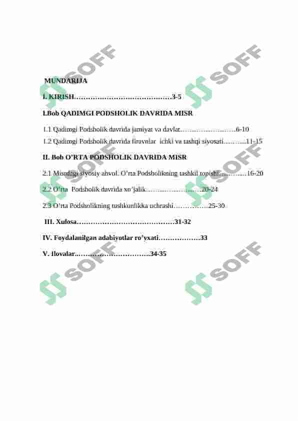 Misr qadimgi va oʻrta podsholik davrida 2