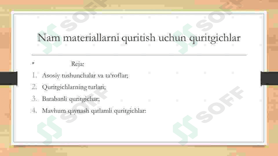 Nam materiallarni quritish uchun  qurilmalar 2