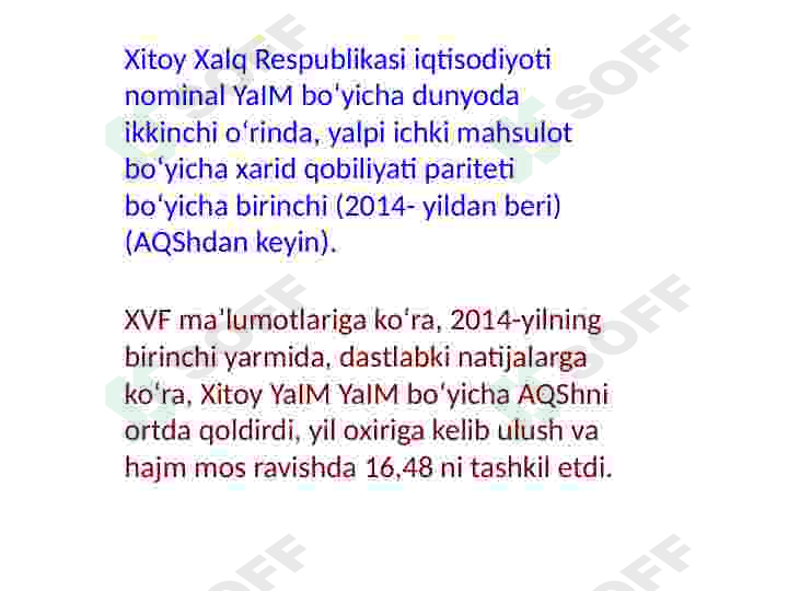 Xitoy Iqtisodiyoti va ishlab chiqarishi 2