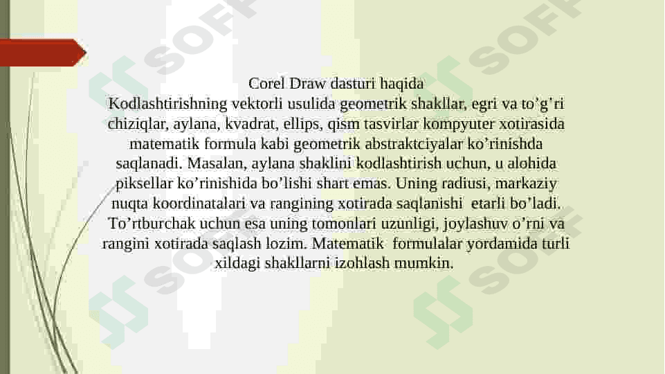 Corel Draw dasturi va uning imkoniyatlari 2