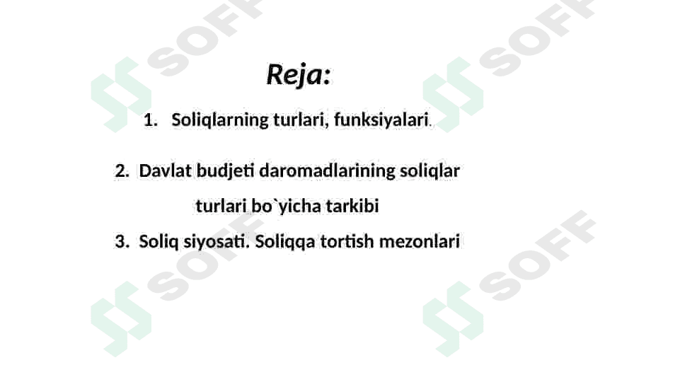 O’zbekiston Respublikasida soliq siyosati 2