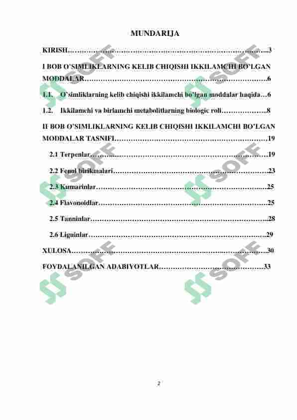 O’SIMLIKLARNING KELIB CHIQISHI IKKILAMCHI BO’LGAN MODDALAR 2