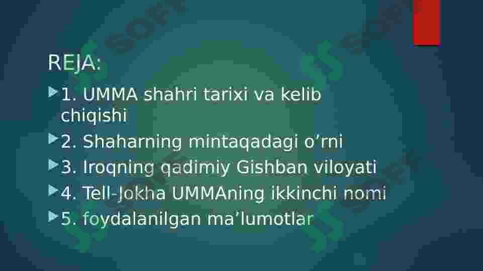 UMMA - SHUMMERDAGI QADIMIY SHAHAR 2