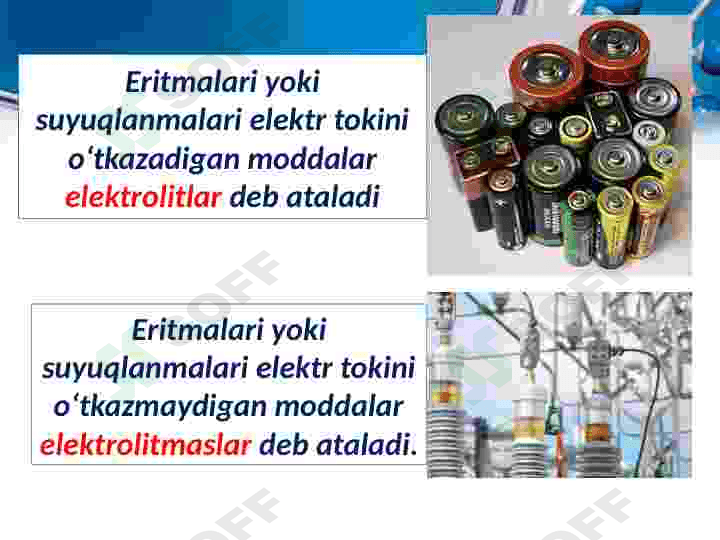 Elektrolitik dissotsiatsiyalanish nazariyasi 2