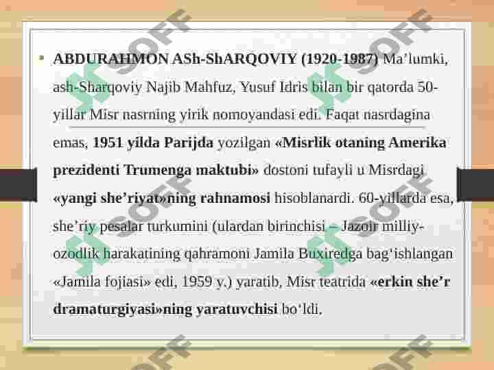 Abdurahmon Ash-Sharqoviy hayoti va ijodi 2