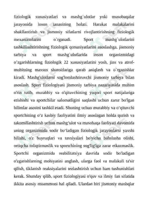 Sport fiziologiyasi 2