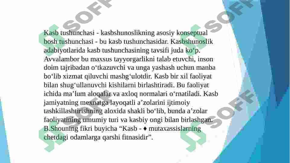 Kasblarning psixologik tasnifi 2